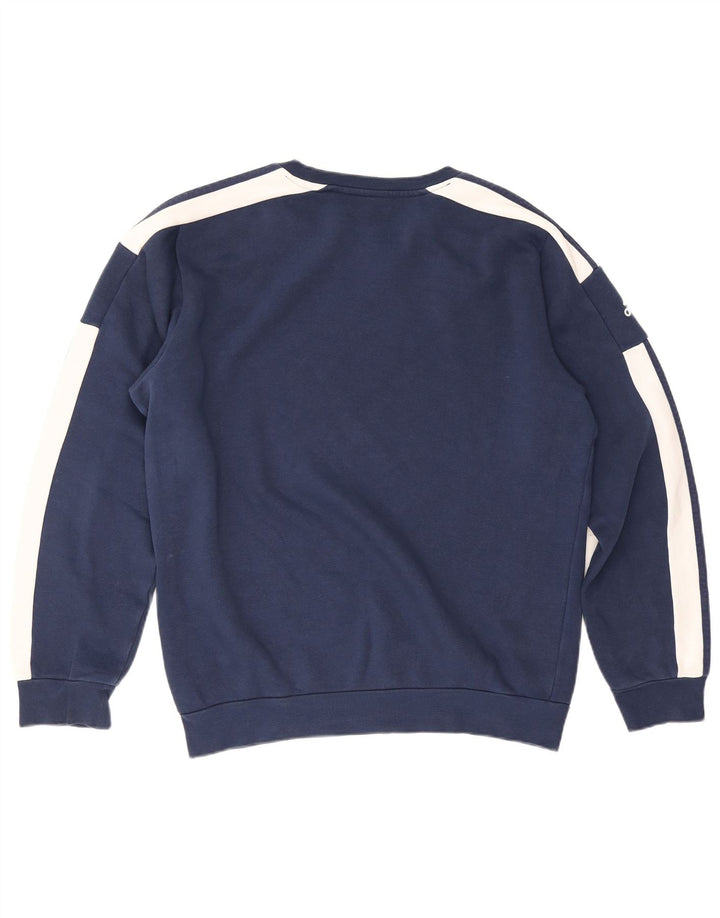 Adidas Grafisk Sweatshirt Jumper Medium Marineblå Colourblock Bomuld