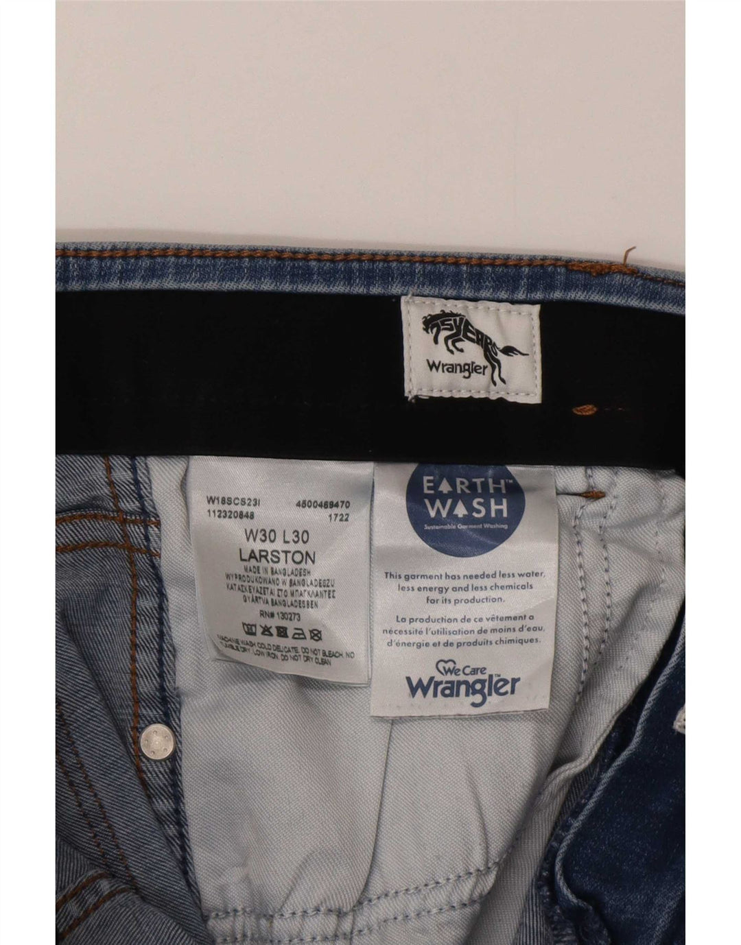 Wrangler Herre Larston Slim Jeans W30 L30 Blå Bomuld