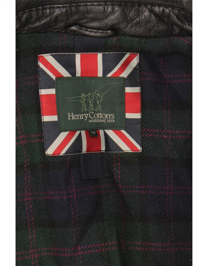 Henry Cottons Herre Læderjakke IT 52 XL Sort