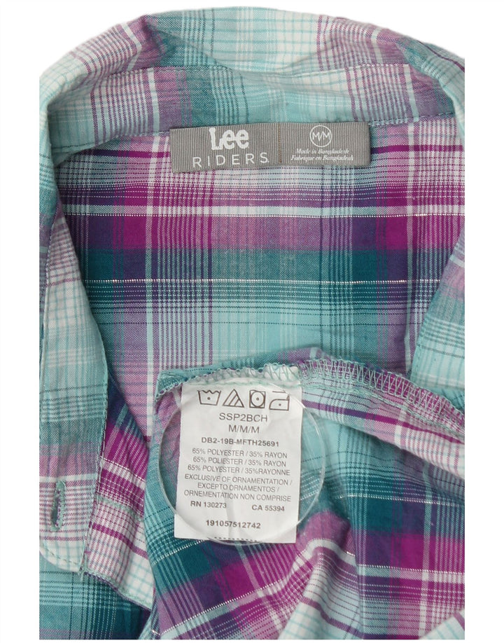 Lee Womens Riders ærmeløs skjorte UK 14 Medium Green Check Polyester