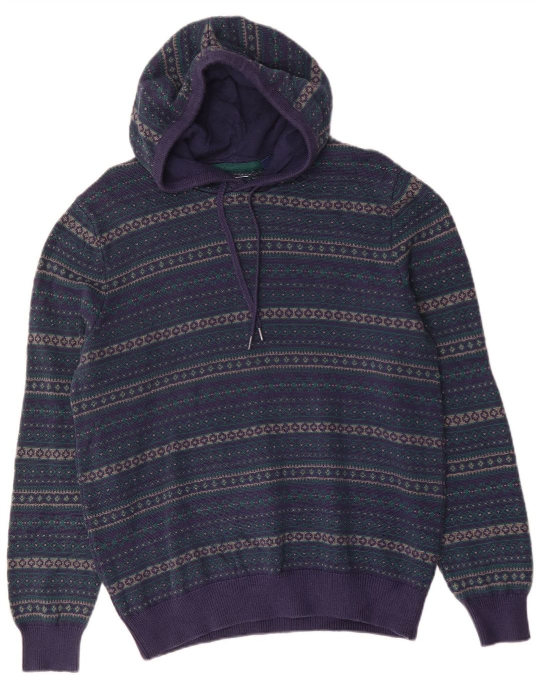 Izod Herre hættetrøje Sweater Large Purple Fair Isle Bomuld