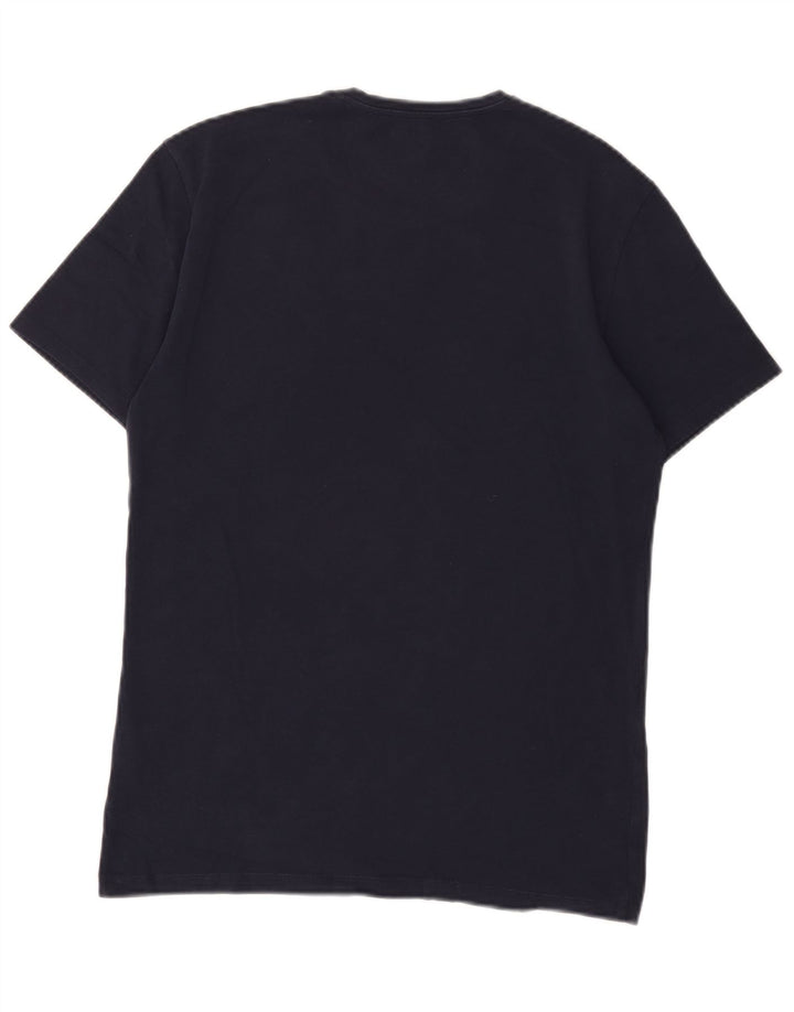 Guess Herre Extra Slim Grafisk T-Shirt Top Medium Marineblå Bomuld