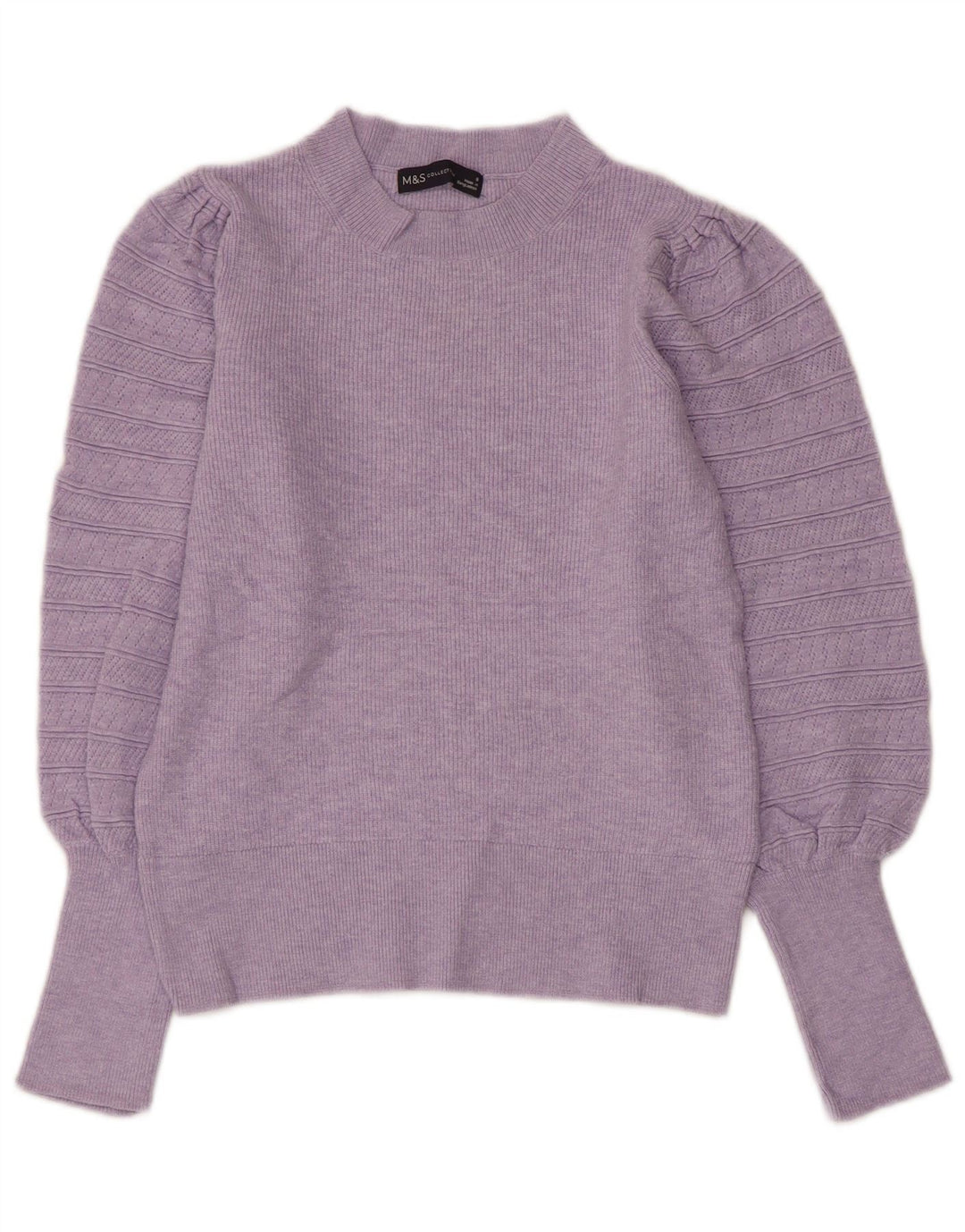 MARKS & SPENCER Dame Crop Crew Neck sweater DK 8 Small Purple