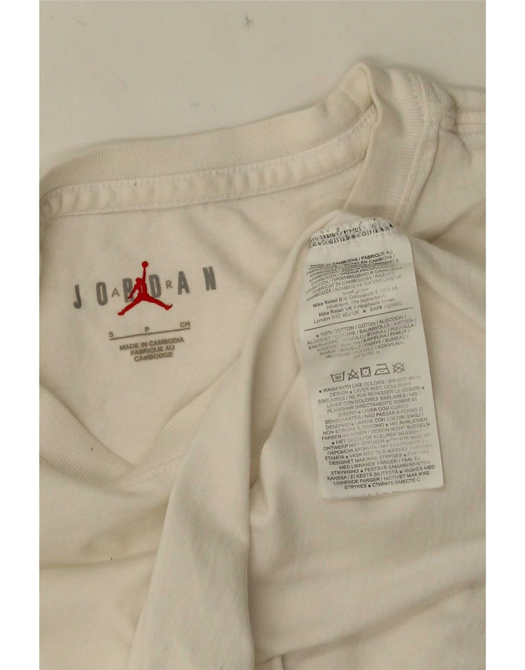 Jordan Herre grafisk T-shirt top lille hvid bomuld