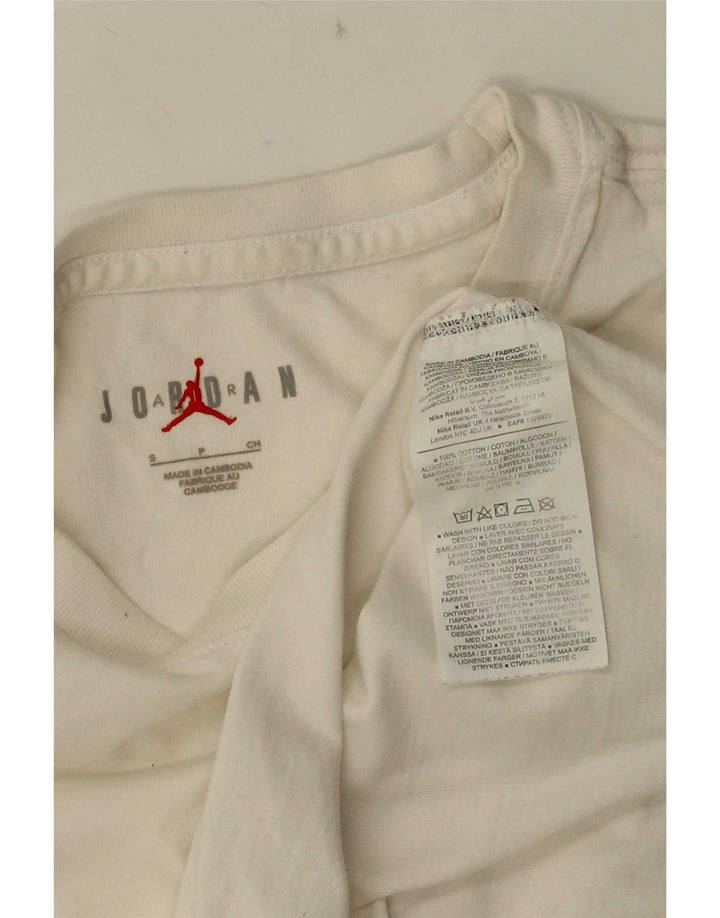 Jordan Herre grafisk T-shirt top lille hvid bomuld