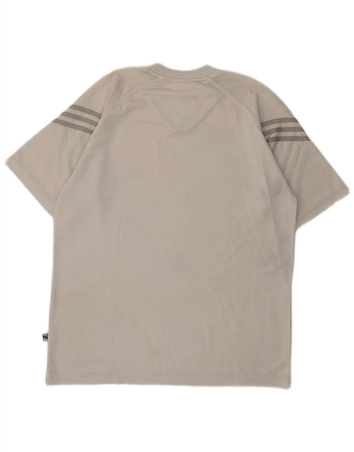 Adidas Herre T-Shirt Top UK 38/40 Medium Grey Polyester