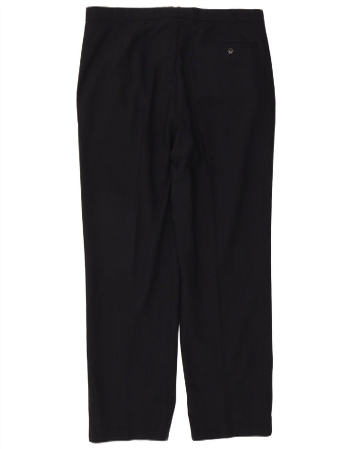 Marks & Spencer Herre Pegged Suit Bukser W36 L31 Marineblå Polyester