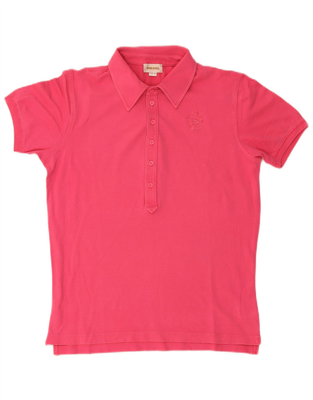 Diesel Dame Polo Shirt UK 14 Medium Pink Bomuld