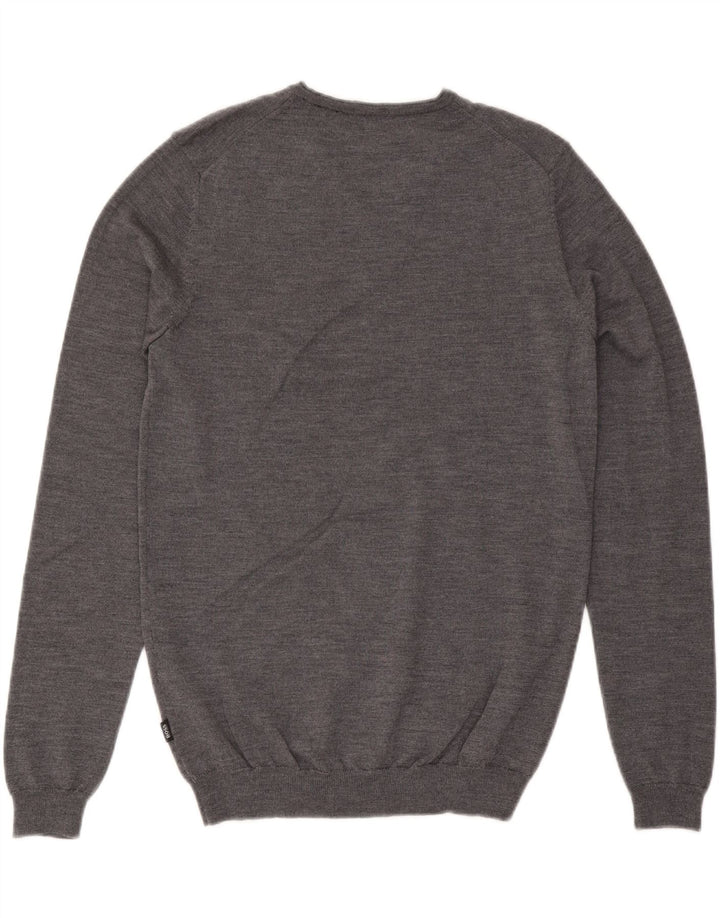 Hugo Boss Herre Slim Fit V-hals sweater Medium Grå Uld