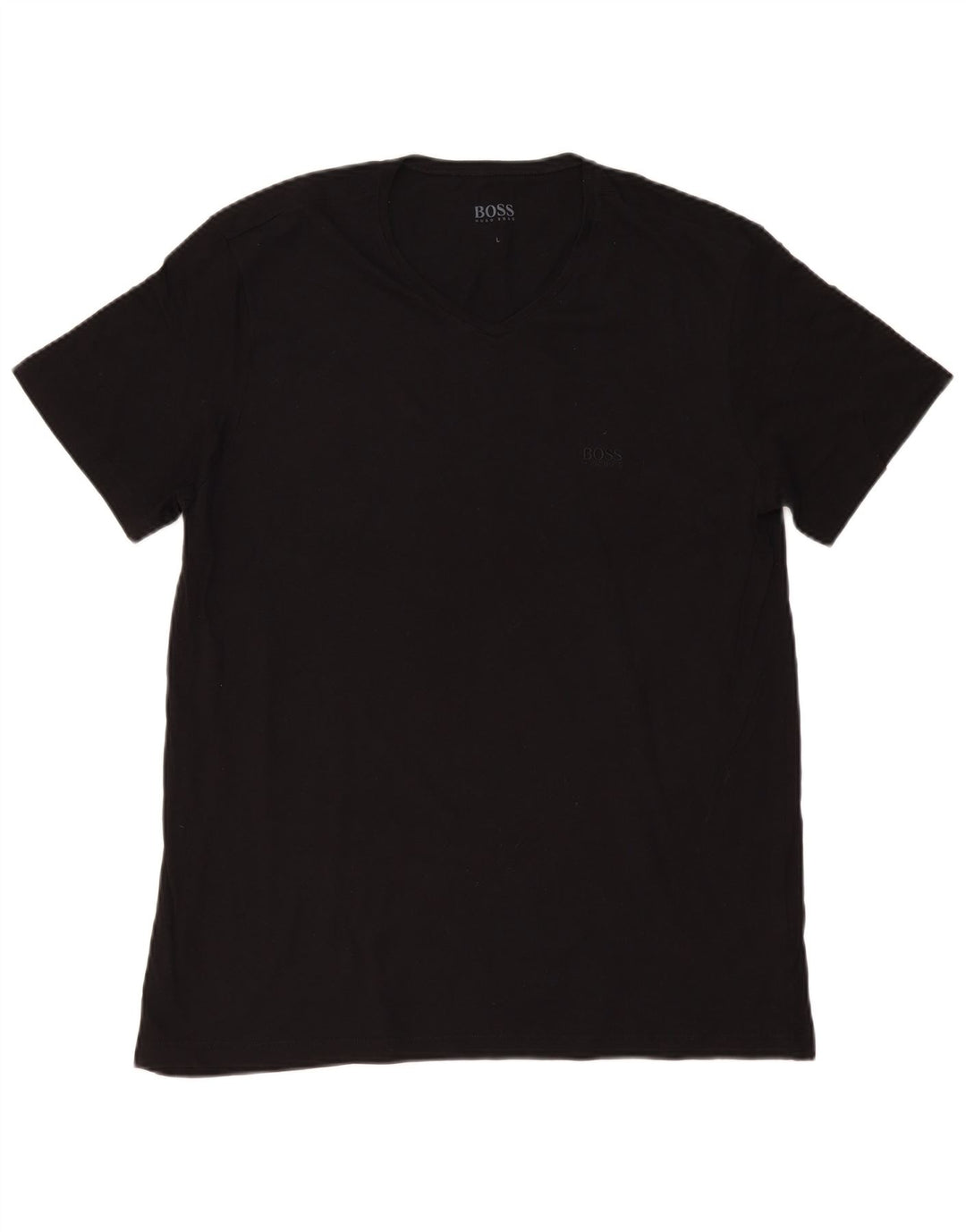 HUGO BOSS Herre T-Shirt Top Stor Sort Bomuld