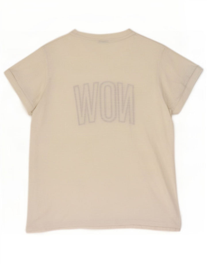Benetton Herre grafisk T-shirt Top Medium Hvid Bomuld
