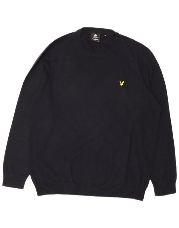 Lyle & Scott Herre sweater med rund hals 2XL marineblå
