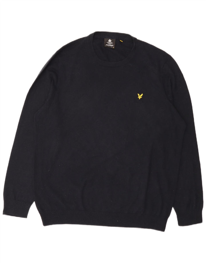 Lyle & Scott Herre sweater med rund hals 2XL marineblå