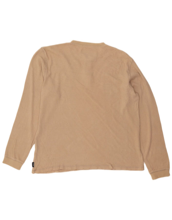 IZOD Herre Top Langærmet Medium Beige Bomuld