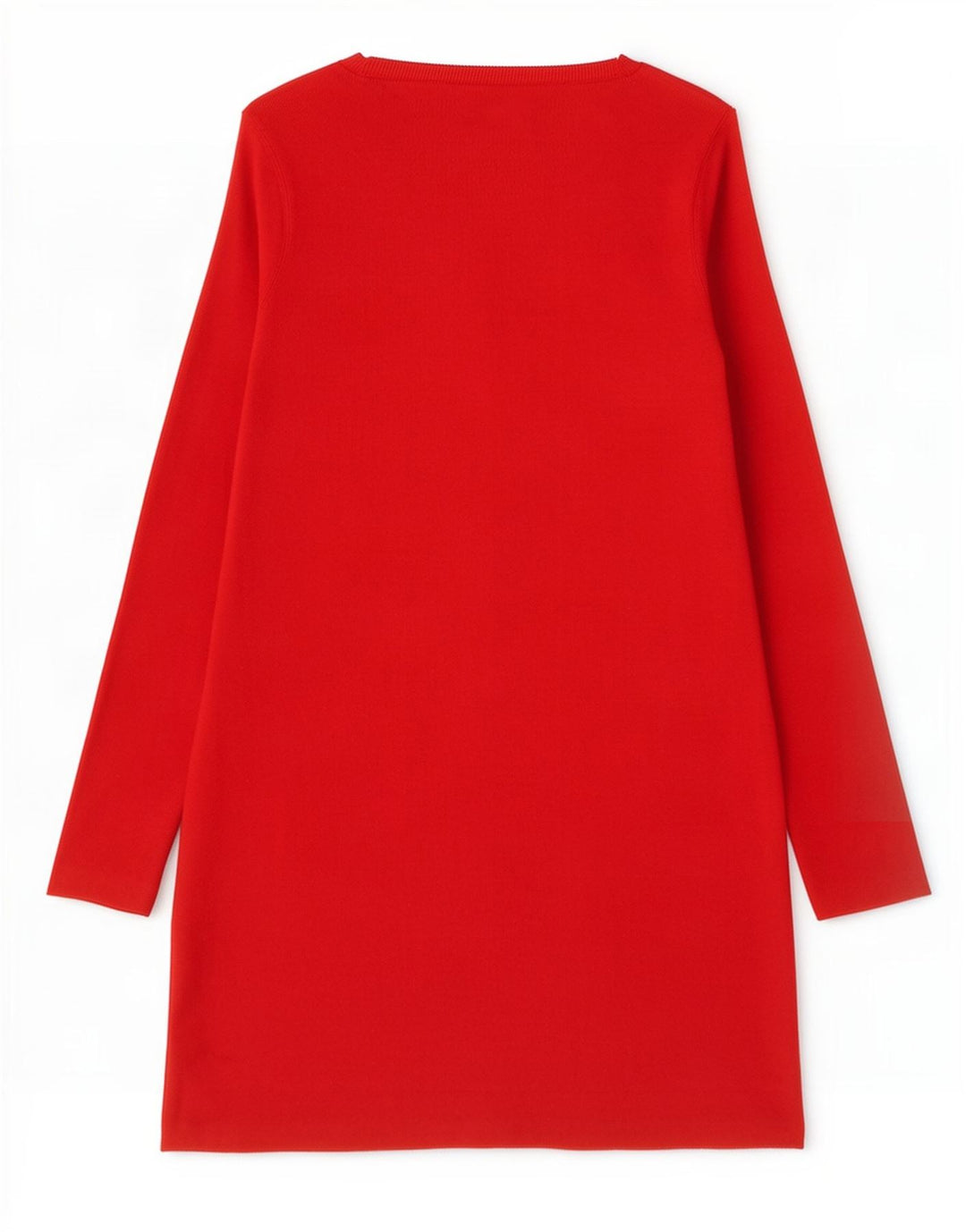 Zara Dame Langærmet A-Line Kjole UK 14 Medium Rød Polyester