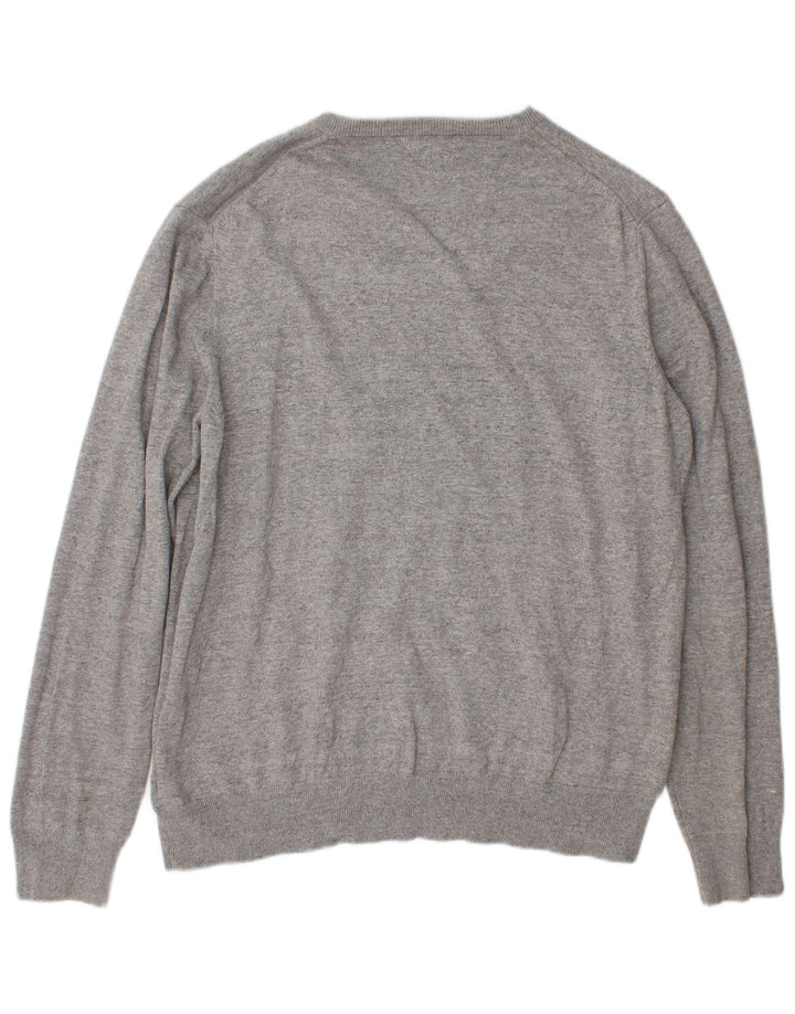 Marks & Spencer Herre V-hals sweater XL Grå Bomuld