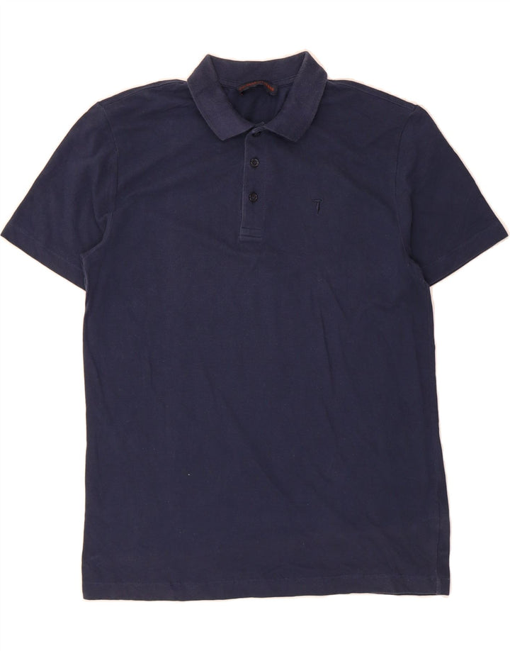 TRUSSARDI JEANS Mens Polo Shirt Small Navy Blue Cotton Vintage Trussardi Jeans and Second-Hand Trussardi Jeans from Messina Hembry 