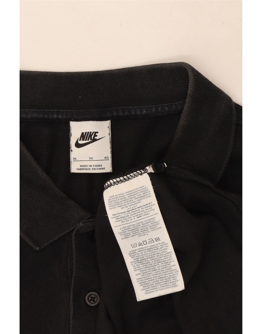 Nike herre poloshirt XL sort bomuld
