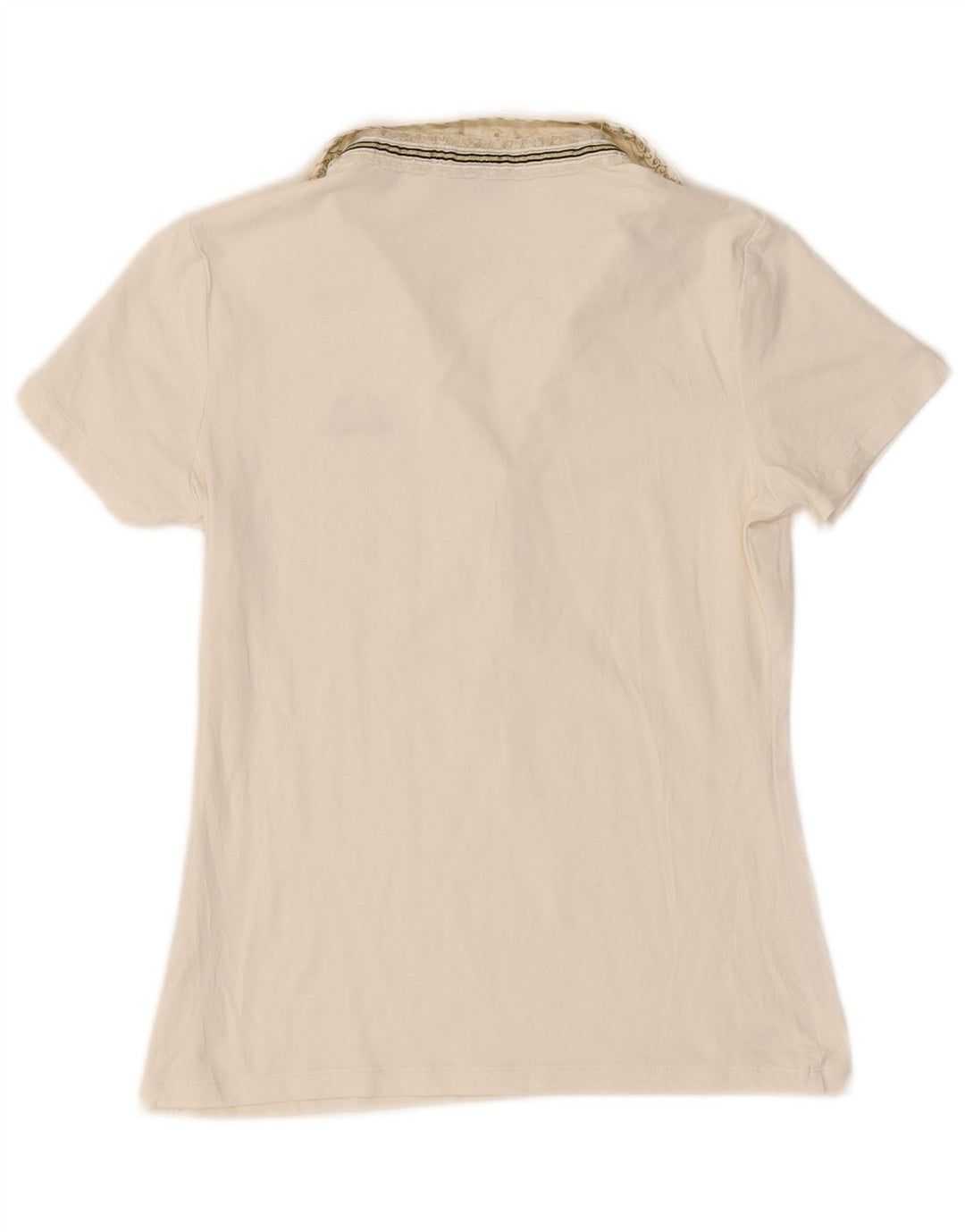 ELLESSE Womens Polo Shirt UK 8 Small White Cotton