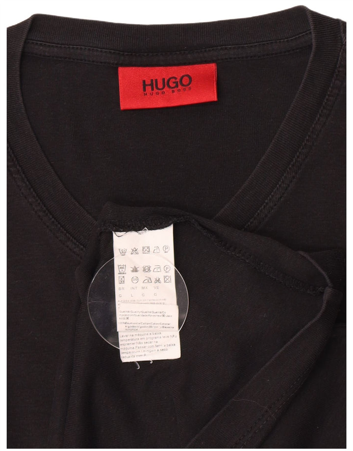 Hugo Boss Herre T-Shirt Top Stor Sort Bomuld