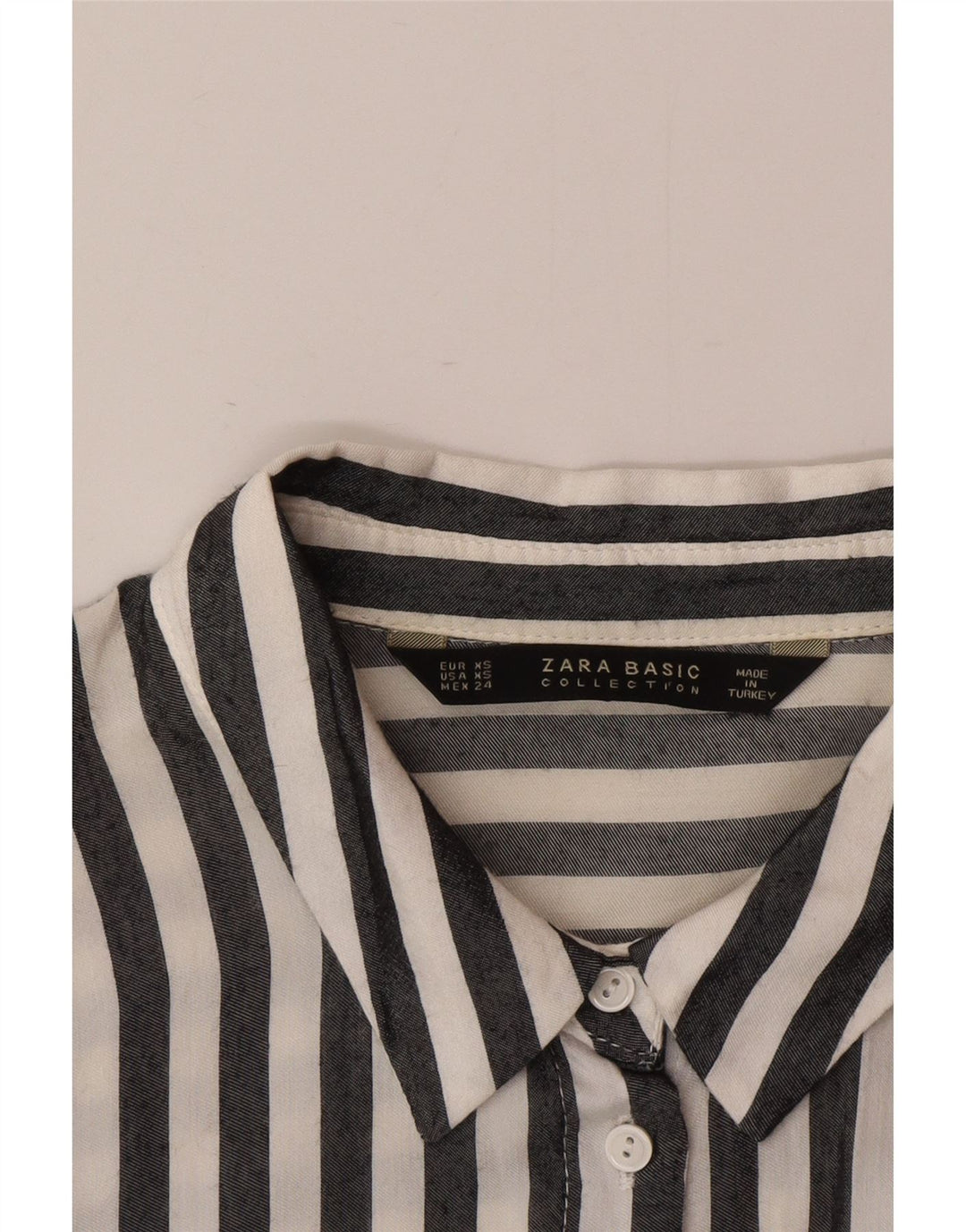 Zara Dameskjorte UK 6 XS Sort nålestribet