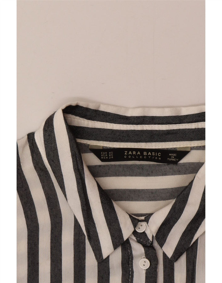 Zara Dameskjorte UK 6 XS Sort nålestribet