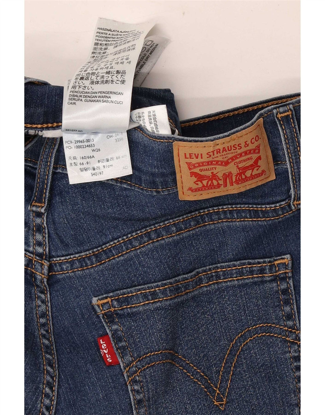 Levi's denimshorts til kvinder W26 Små marineblå bomuld