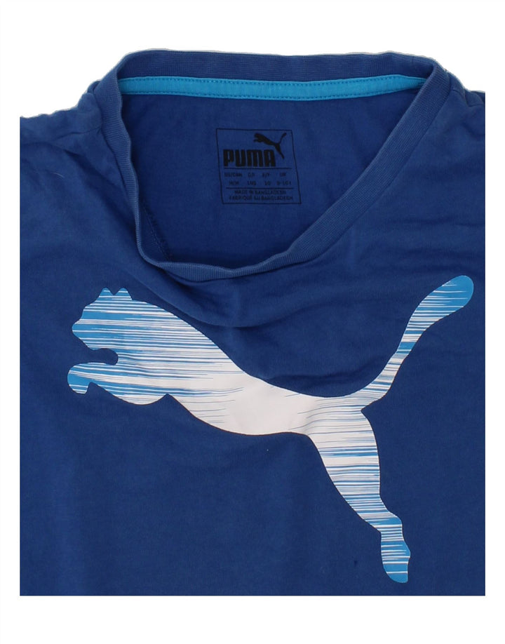 PUMA Boys Graphic T-Shirt Top 9-10 Years Blue Cotton Vintage Puma and Second-Hand Puma from Messina Hembry 