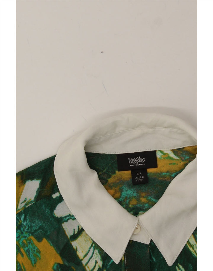 MOSSIMO Womens Abstract Pattern Sleeveless Shirt Blouse UK 10 Small Green Vintage Mossimo and Second-Hand Mossimo from Messina Hembry 