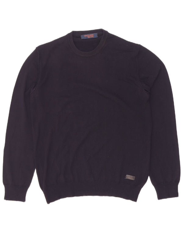 Trussardi Mens Crew Neck Jumper Sweater Small Navy Blue