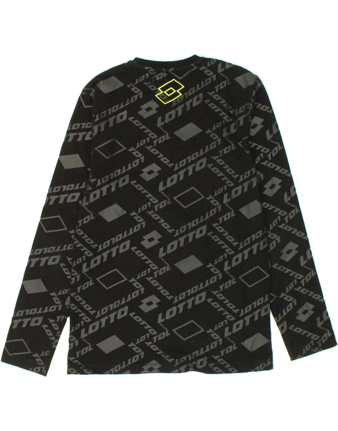 LOTTO Boys Abstract Pattern Graphic Top Long Sleeve 9-10 Years Black Vintage Lotto and Second-Hand Lotto from Messina Hembry 