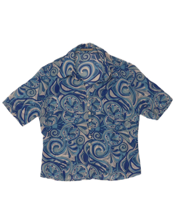 Marronetto Dame Kortærmet Bluse IT 44 Medium Blue Paisley