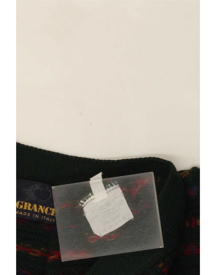 Il Granchio Herre Cardigan Sweater Medium Grøn Stribet Uld
