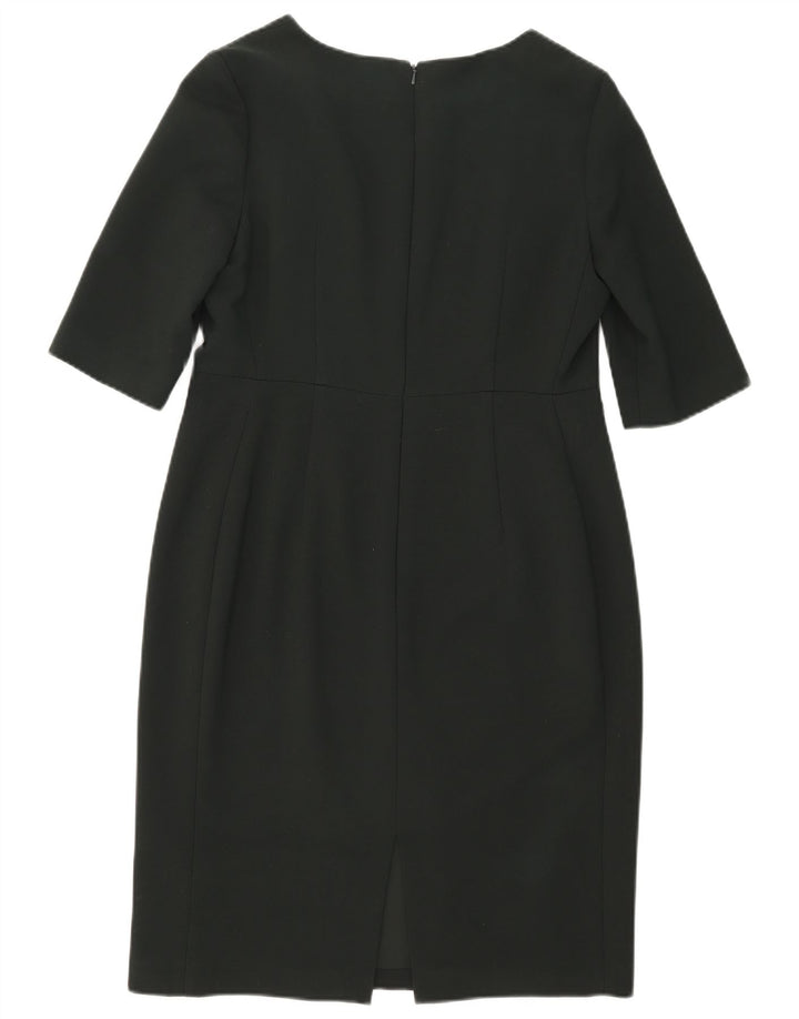 Hobbs Kvinders 3/4-ærmede Skede Kjole UK 14 Stor Grøn Polyester
