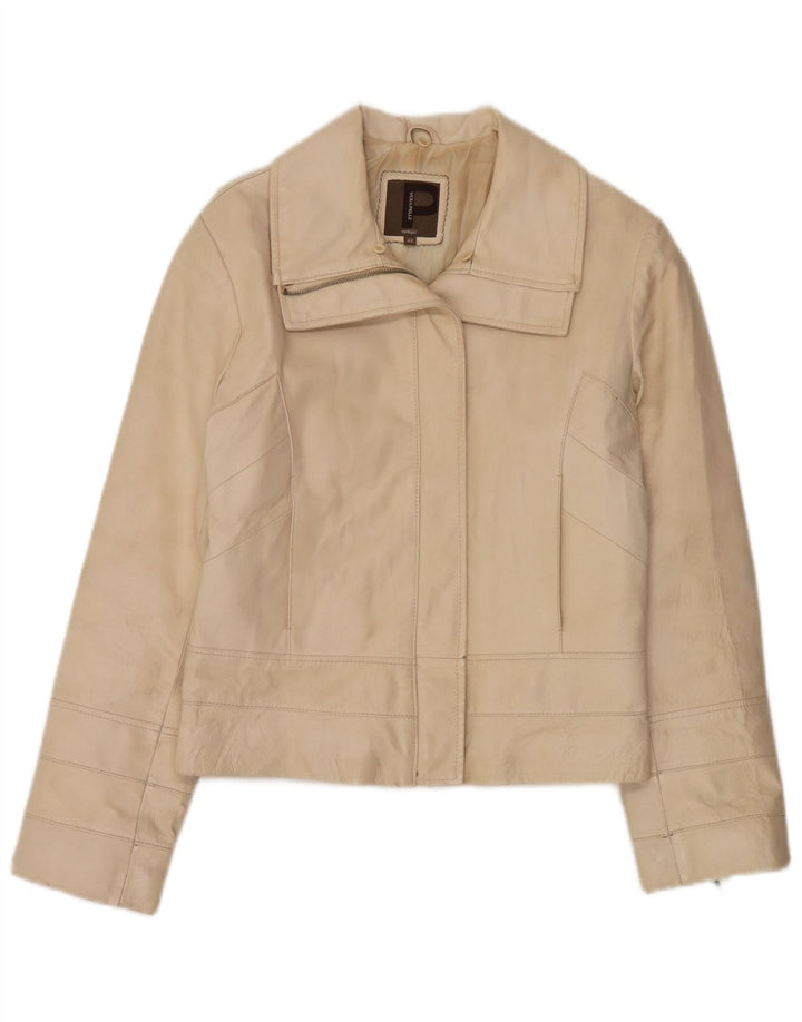 Conbipel Dame Læderjakke IT 42 Medium Beige