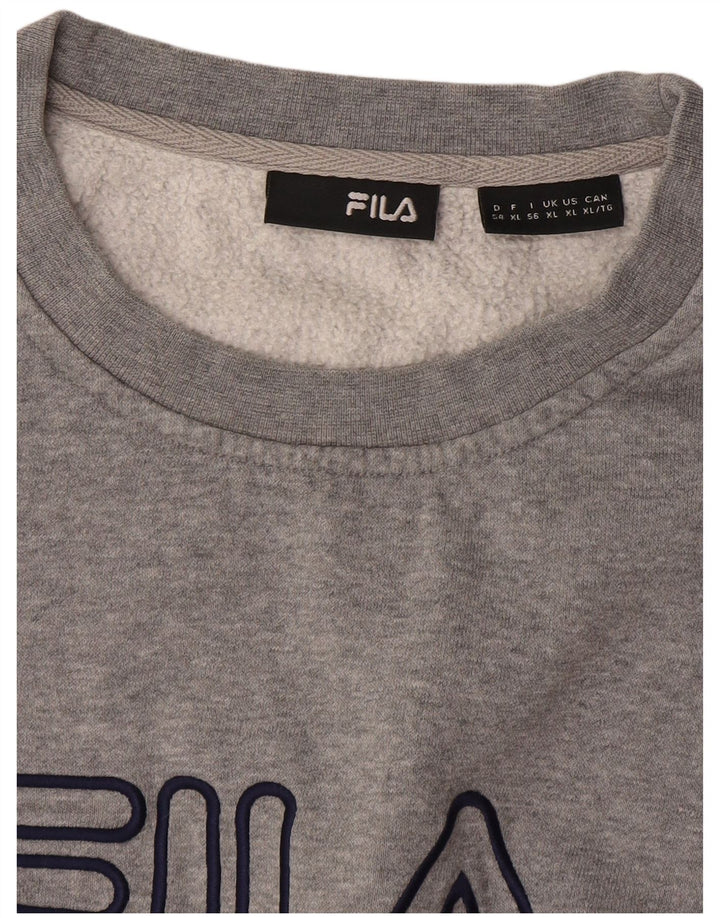 Fila Herre grafisk sweatshirt XL Grå Flecked