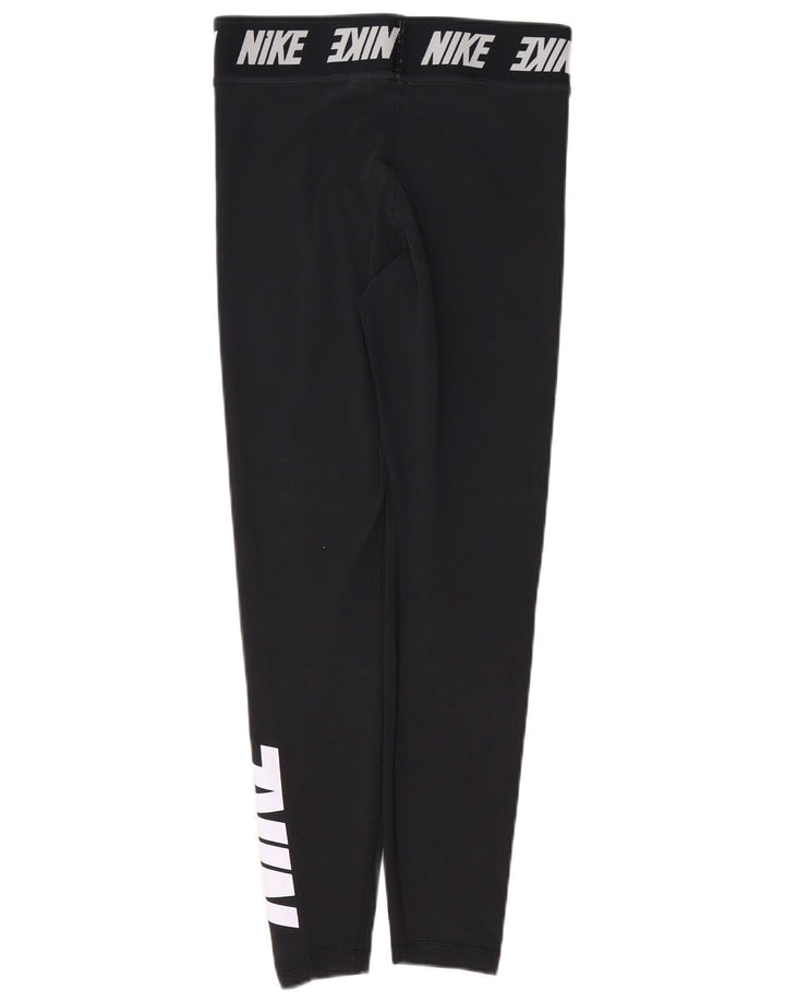 NIKE Grafiske Leggings til kvinder UK 14 Medium Sort Bomuld