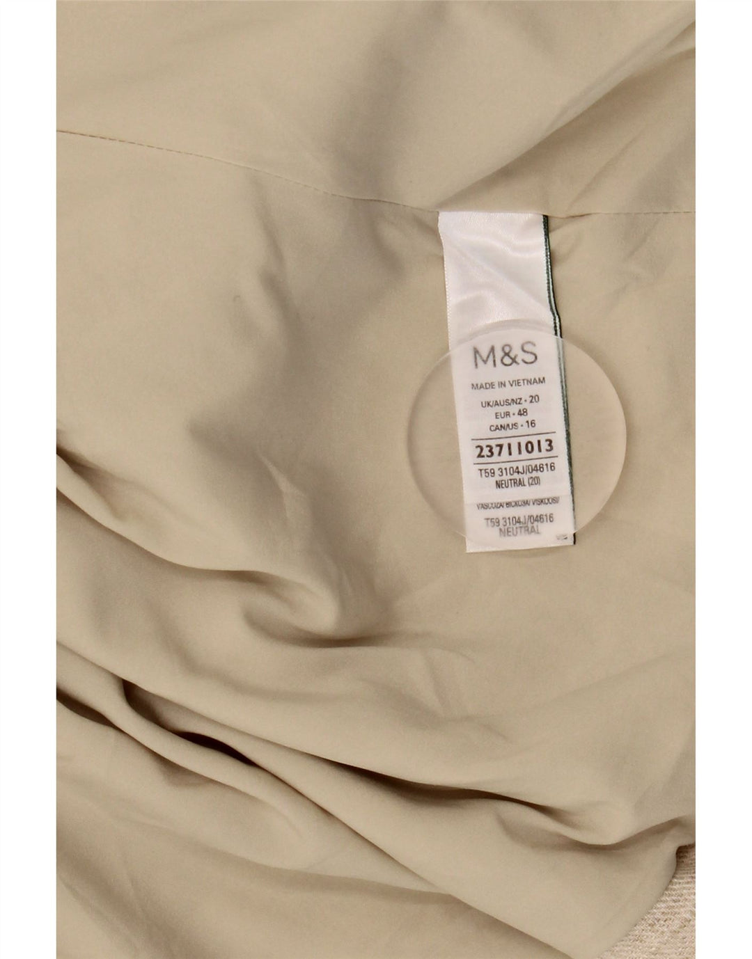 MARKS & SPENCER Dame Open Blazer Jacket UK 20 2XL Beige Linen