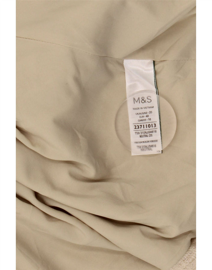 MARKS & SPENCER Dame Open Blazer Jacket UK 20 2XL Beige Linen