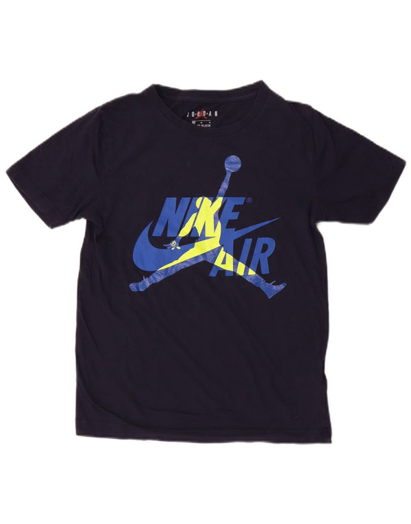 Jordan Boys Graphic T-Shirt Top 10-11 Years Medium Navy Blue Cotton