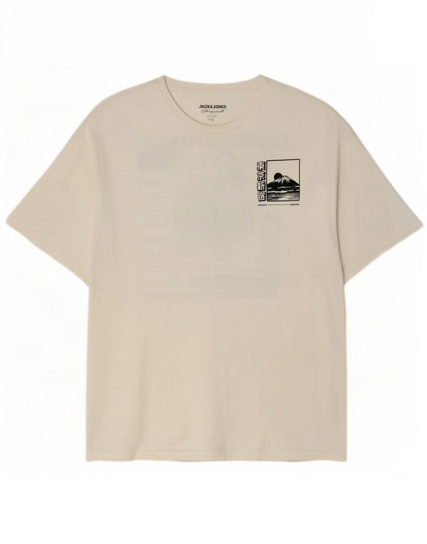Jack & Jones Grafisk T-shirt til mænd, stor hvid bomuld