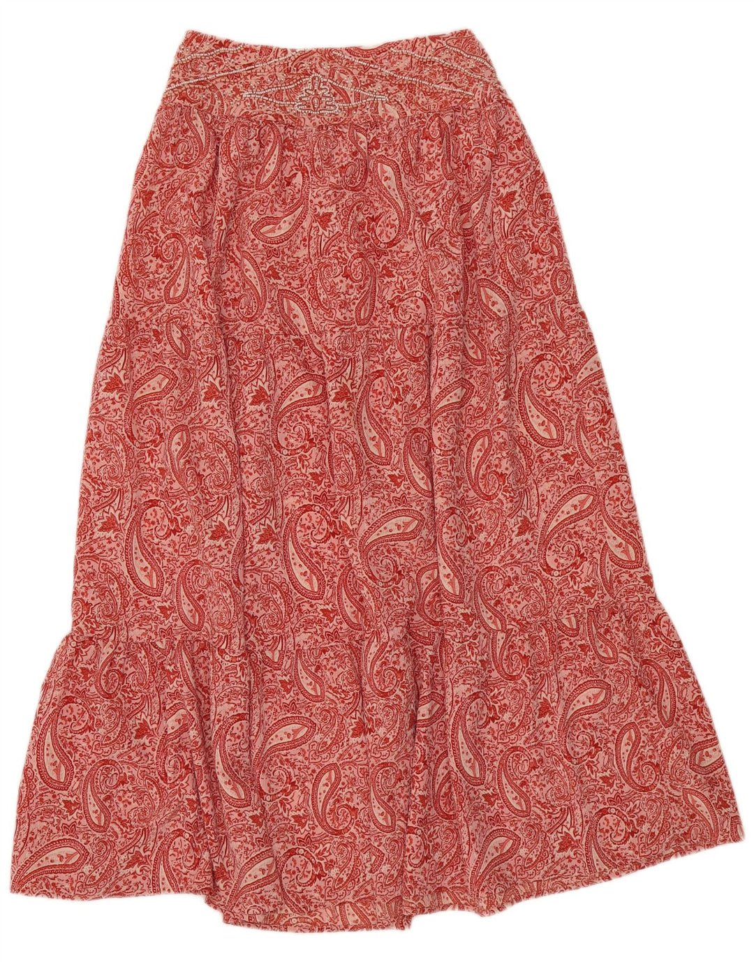 Zara sigøjnernederdel til kvinder XS W24 Rød Paisley polyester