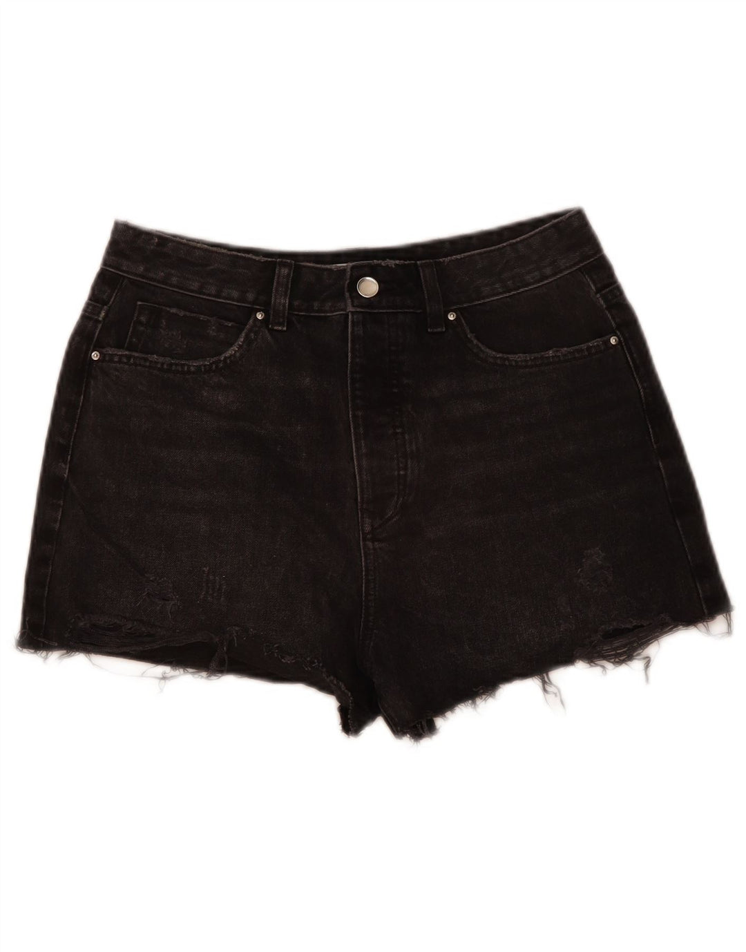Zara Dame Denim Shorts EU 40 Medium W30 Grå Bomuld