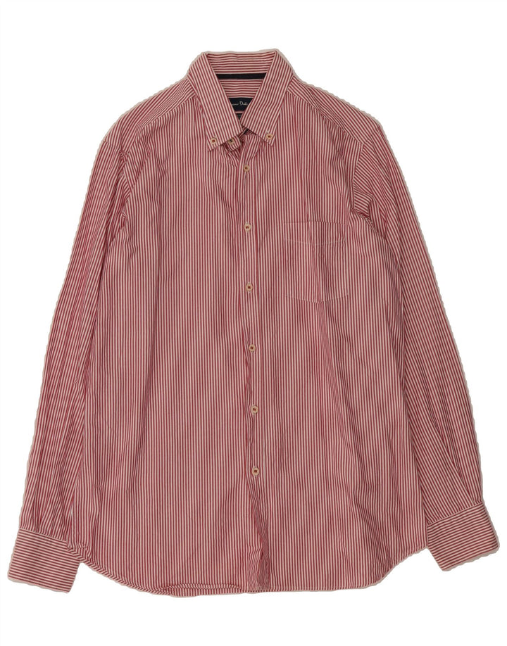 MASSIMO DUTTI Mens Casual Fit Shirt Medium Red Pinstripe Cotton Vintage Massimo Dutti and Second-Hand Massimo Dutti from Messina Hembry 