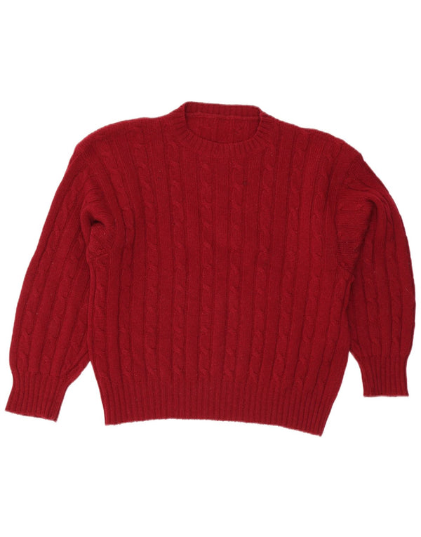 Vintage Womens Boat Neck Jumper Sweater UK 14 Large Red