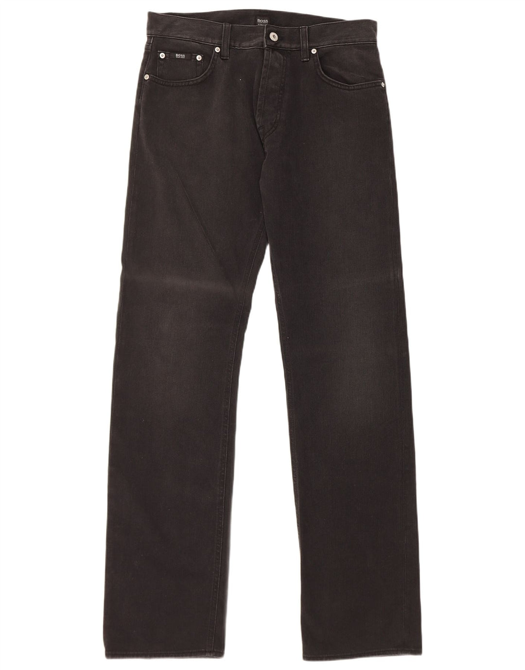 Hugo Boss Straight Jeans til mænd W32 L34 Sort bomuld