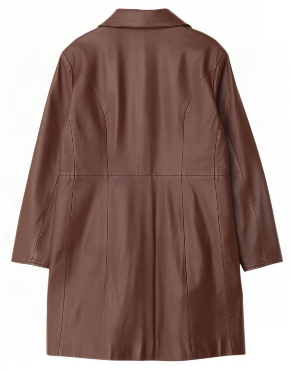 Vintage læderfrakke til kvinder IT 48 XL Brun