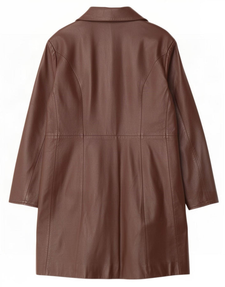 Vintage læderfrakke til kvinder IT 48 XL Brun