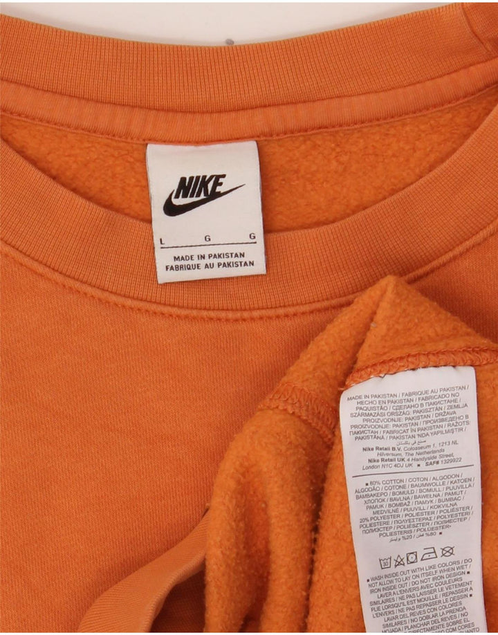 Nike grafisk sweatshirt til mænd, stor orange bomuld
