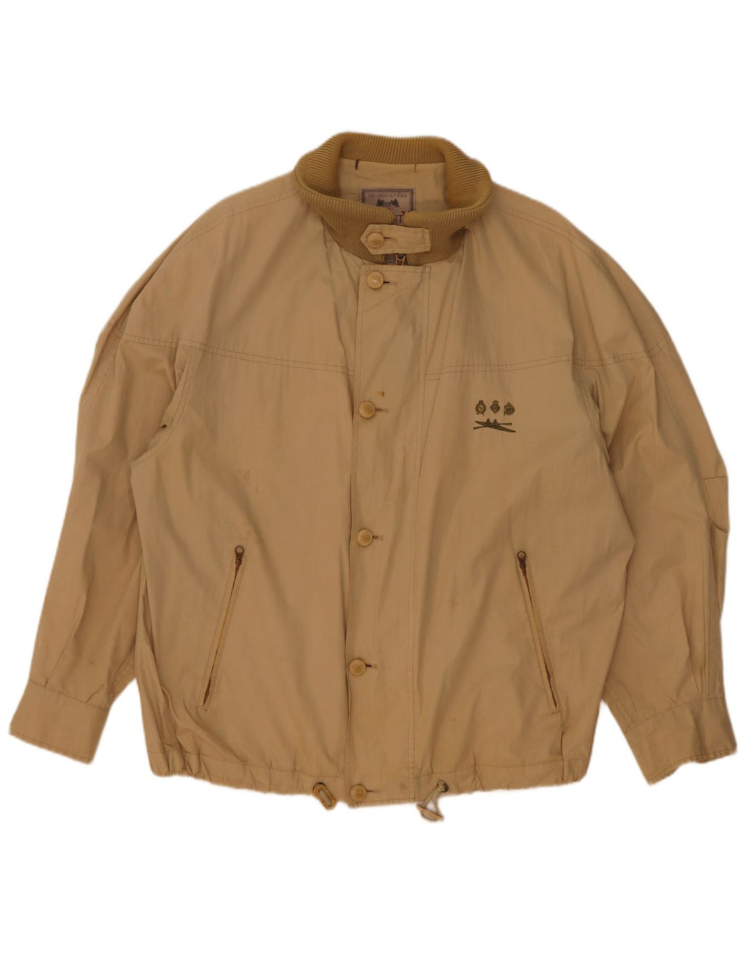 Halvfjerds mænds bomberjakke UK 38 medium beige bomuld
